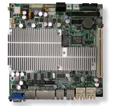 Компьютер Mini-ITX с низким энергопотреблением на базе Atom N270, -40°C~+85°C (PCI,Mini card,2xLAN,6xUSB,6xCOM)