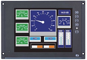 Панельный TFT LCD-монитор 10.4″ XGA, 500 nit, резистивный экран, IP-65, железнодорожный стандарт EN 50155, -25º ~ +55º C